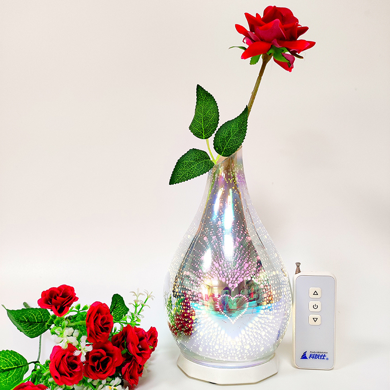 Remote Control Glass Vase Night Light D Style 